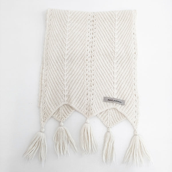 mina perhonen aaa7940 nuoli アルパカ マフラー ストール 定価30800円 マフラー オフホワイト レディース ミナペルホネン【中古】5-1016T◎