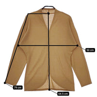 JURGEN LEHL J0131UB101 ウール Vネック サイズM 長袖Ｔシャツ カットソー ロンＴ キャメルブラウン レディース ヨーガンレール【中古】5-0412M△
