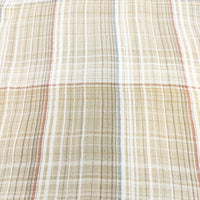 JURGEN LEHL J0156ESF50 レーヨンシルク チェック 大判 ストール ベージュ レディース ヨーガンレール【中古】5-0723M◎