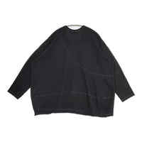 gomme コットン 日本製 gb-t31-117 ワイド 長袖Ｔシャツ カットソー ロンＴ ブラック レディース ゴム【中古】5-0810M∞