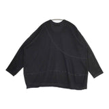 gomme コットン 日本製 gb-t31-117 ワイド 長袖Ｔシャツ カットソー ロンＴ ブラック レディース ゴム【中古】5-0810M∞