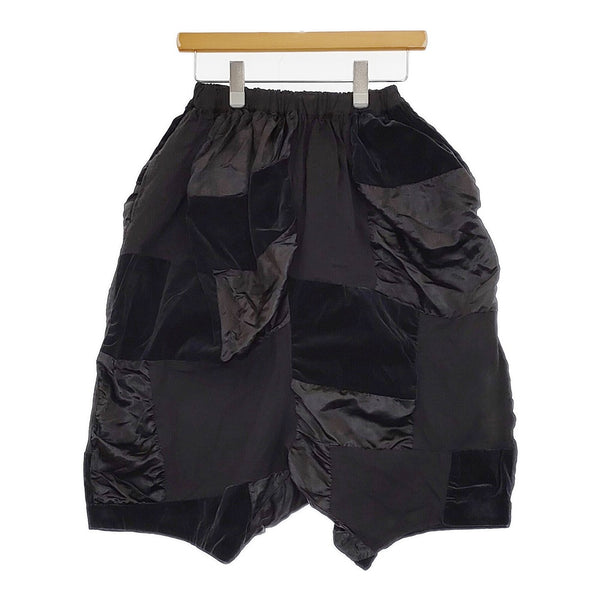 COMME des GARCONS 異素材切替 サルエルショートパンツ 染色加工 GG-P025 ハーフ AD2010 ブラック レディース コムデギャルソン【中古】5-0513M♪
