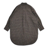 Midi-umi オーバーサイズシャツ チェックチュニック ブラウス シャツ ブラック ブラウン レディース ミディウミ【中古】5-0810M∞