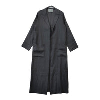 uncrave リネン ガウンコート ロングコート サイズ0 コート ブラック レディース アンクレイヴ【中古】5-0412M△