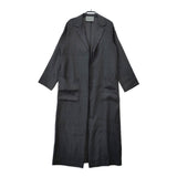 uncrave リネン ガウンコート ロングコート サイズ0 コート ブラック レディース アンクレイヴ【中古】5-0412M△