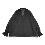 Spick and Span ハイブリットフリルカラーボリュームスリーブブラウス 定価16500円 ブラウス シャツ 23AW ブラック レディース スピックアンドスパン【中古】5-0810M∞