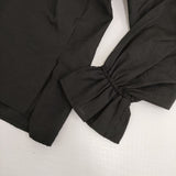 Spick and Span ハイブリットフリルカラーボリュームスリーブブラウス 定価16500円 ブラウス シャツ 23AW ブラック レディース スピックアンドスパン【中古】5-0810M∞