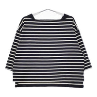 Le Minor/自由区 バスクボーダー 七分袖 コットン カットソー ネイビー ホワイト レディース ルミノア/自由区【中古】5-0412M△