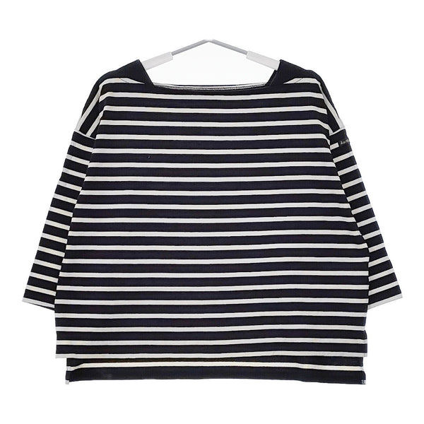 Le Minor/自由区 バスクボーダー 七分袖 コットン カットソー ネイビー ホワイト レディース ルミノア/自由区【中古】5-0412M△