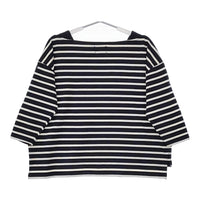 Le Minor/自由区 バスクボーダー 七分袖 コットン カットソー ネイビー ホワイト レディース ルミノア/自由区【中古】5-0412M△