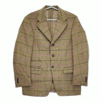 D.C.WHITE 新品 Hacking Jacket ハッキングジャケット ウインドウペン 定価74800円 44 ブラウン メンズ ディーシーホワイト【中古】5-0401T♪