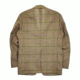 D.C.WHITE 新品 Hacking Jacket ハッキングジャケット ウインドウペン 定価74800円 44 ブラウン メンズ ディーシーホワイト【中古】5-0401T♪