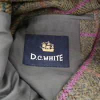 D.C.WHITE 新品 Hacking Jacket ハッキングジャケット ウインドウペン 定価74800円 44 ブラウン メンズ ディーシーホワイト【中古】5-0401T♪