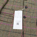 D.C.WHITE 新品 Hacking Jacket ハッキングジャケット ウインドウペン 定価74800円 44 ブラウン メンズ ディーシーホワイト【中古】5-0401T♪