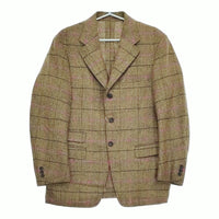 D.C.WHITE 新品 Hacking Jacket ハッキングジャケット ウインドウペン 定価74800円 48 ブラウン メンズ ディーシーホワイト【中古】5-0401T