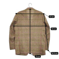 D.C.WHITE 新品 Hacking Jacket ハッキングジャケット ウインドウペン 定価74800円 48 ブラウン メンズ ディーシーホワイト【中古】5-0401T