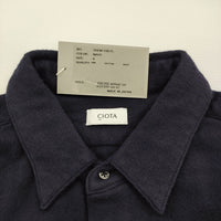 CIOTA 新品 FLANNEL REGULAR COLLAR LONG SLEEVE SHIRT スビンコットンフランネルシャツ 定価39600円 6 ネイビー メンズ シオタ【中古】5-0401T♪