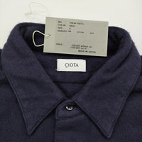 CIOTA 新品 FLANNEL REGULAR COLLAR LONG SLEEVE SHIRT スビンコットンフランネルシャツ 定価39600円 4 ネイビー メンズ シオタ【中古】5-0401T♪
