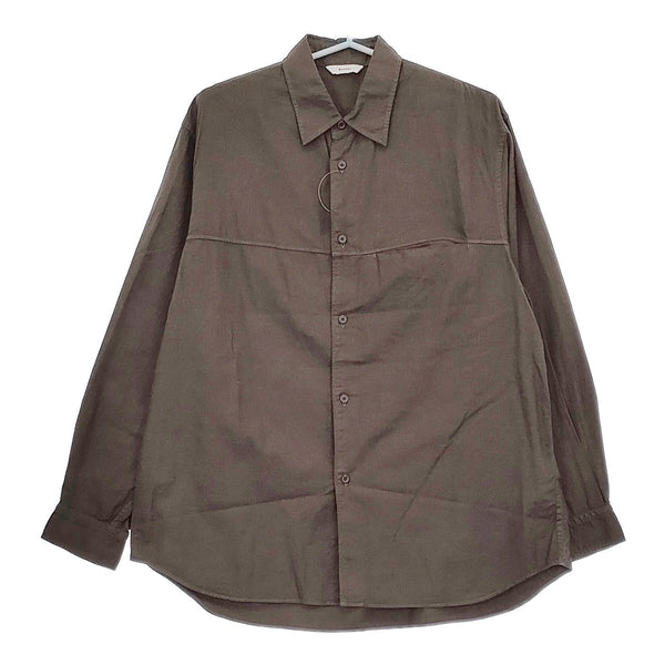 kontor 新品 LONG SLEEVE SEAM SHIRT 定価28600円 サイズ2 KON-SH03243 長袖シャツ ダークブラウン メンズ コントール【中古】5-0408M♪
