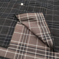 EEL 新品 アトリエシャツ コーデュロイ E-23465A 定価23100円 XS バンドカラー 長袖シャツ ブラックチェック レディース イール【中古】5-0401T♪