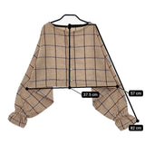 ironari 新品 I-23462 ボレロロ 定価19800円 チェック カーディガン ベージュ ブラウン レディース イロナリ【中古】5-0513T♪