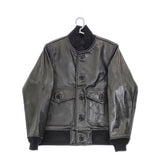 BRU NA BOINNE 新品 24AW B-1ジャンパー レザー 定価209000円 サイズM ジャケット ブラック メンズ ブルーナボイン【中古】5-0328T◎