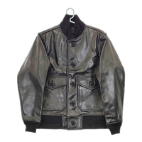 BRU NA BOINNE 新品 24AW B-1ジャンパー レザー 定価209000円 サイズL ジャケット ブラック メンズ ブルーナボイン【中古】5-0328T◎