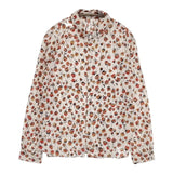Pal'las Palace 花柄 フラワープリント 長袖シャツ ベージュ レッド レディース パラスパレス【中古】5-0810M∞