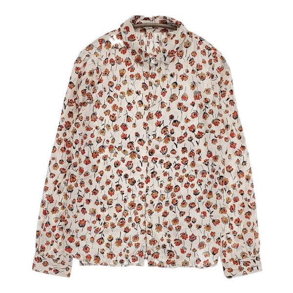 Pal'las Palace 花柄 フラワープリント 長袖シャツ ベージュ レッド レディース パラスパレス【中古】5-0810M∞