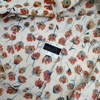 Pal'las Palace 花柄 フラワープリント 長袖シャツ ベージュ レッド レディース パラスパレス【中古】5-0810M∞