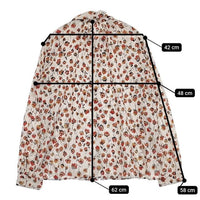 Pal'las Palace 花柄 フラワープリント 長袖シャツ ベージュ レッド レディース パラスパレス【中古】5-0810M∞