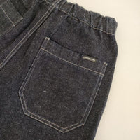 UpcycleLino BASIC nest Robe 600225-7024 ワイド コットンリネン デニムパンツ ネイビー レディース アップサイクルリノ【中古】5-0810G∞