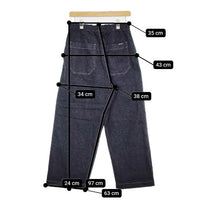 UpcycleLino BASIC nest Robe 600225-7024 ワイド コットンリネン デニムパンツ ネイビー レディース アップサイクルリノ【中古】5-0810G∞