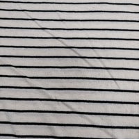 MHL. 595-1168501 COTTON LINEN STRIPE JERSEY ボーダー 半袖Ｔシャツ カットソー 21SS キナリ ブラック レディース エムエイチエル【中古】5-0528S∞