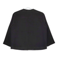UNFILO 新品 ウールブレンド ノーカラーコート XL COURCW0503 定価25900円 コート 24AW ブラック レディース アンフィーロ【中古】5-0401T♪
