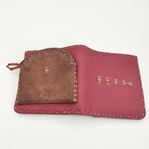 早割シーズン券 レザー BEGUELIN HENRY オミノ刺繍 二つ折り財布 小銭入れあり 小物