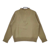 MHL. VINTAGE DRY COTTON ハーフジップ 595-4163501 リブ ニット 23AW カーキ レディース エムエイチエル【中古】5-0412M△