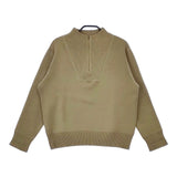 MHL. VINTAGE DRY COTTON ハーフジップ 595-4163501 リブ ニット 23AW カーキ レディース エムエイチエル【中古】5-0412M△