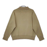 MHL. VINTAGE DRY COTTON ハーフジップ 595-4163501 リブ ニット 23AW カーキ レディース エムエイチエル【中古】5-0412M△