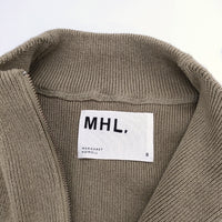 MHL. VINTAGE DRY COTTON ハーフジップ 595-4163501 リブ ニット 23AW カーキ レディース エムエイチエル【中古】5-0412M△