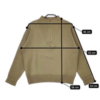 MHL. VINTAGE DRY COTTON ハーフジップ 595-4163501 リブ ニット 23AW カーキ レディース エムエイチエル【中古】5-0412M△