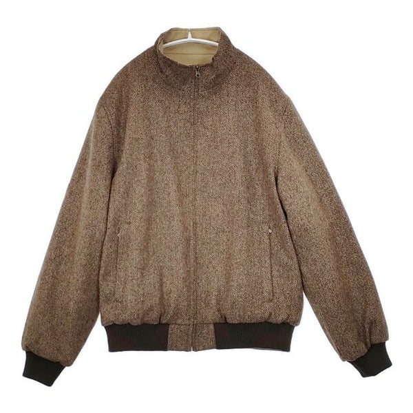 Brooks Brothers/MOON ツイード ウール リバーシブル ジャケット ブルゾン ブラウン メンズ ブルックスブラザーズ/ムーン【中古】5-1101T∞
