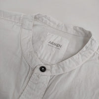 ARMEN バンドカラーシャツ コットン インド製 長袖シャツ ホワイト レディース アーメン【中古】5-0810M∞
