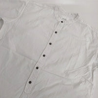 ARMEN バンドカラーシャツ コットン インド製 長袖シャツ ホワイト レディース アーメン【中古】5-0810M∞
