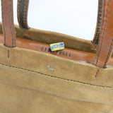 HENRY CUIR フラップ 犬 刺繍 レザー 革 ハンドバッグ ブラウン レディース アンリークイール【中古】5-0813G◎