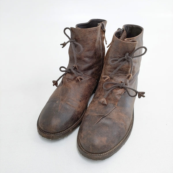 HENRY CUIR ショートブーツ 36サイズ ブーツ ブラウン レディース アンリークイール【中古】5-1016T◎