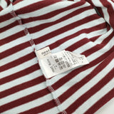 nest Robe コットン天竺ボーダーワイドスリーブTee 01211-1165 カットソー エンジ ライトブルー レディース ネストローブ【中古】5-0412M△