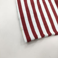 nest Robe コットン天竺ボーダーワイドスリーブTee 01211-1165 カットソー エンジ ライトブルー レディース ネストローブ【中古】5-0412M△