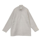 yuni ウールナイロン ハーフジップ プルオーバー トップス セーター ニット ライトグレー レディース ユニ【中古】5-1015T∞