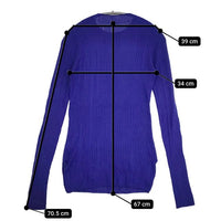 RAGNE KIKAS for Yohji Yamamoto NC-K33-470 シルク リブ ニット パープル レディース ラグネキカスフォーヨウジヤマモト【中古】5-0901M∞